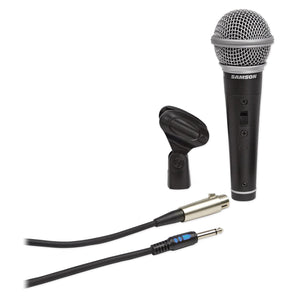 Samson M10 Dynamic Metal Microphone+Detachable XLR/1/4" Cable+Mic Clip+Stand
