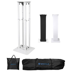 Rockville RTP82W 8 ft. Adjustable White Totem Moving Head Light Stand+Scrim+Bag