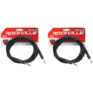 2 Rockville RCTR110B Black 10' 1/4'' TRS to 1/4'' TRS  Cable 100% Copper