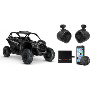 Can-Am Maverick 6.5" Tower Speakers+2-Channel Amplifier Amp+Bluetooth Controller