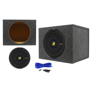 Kicker 44CWCS154 CompC 15" 1200 Watt Car Subwoofer+Sealed Sub Enclosure Box