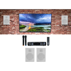 Rockville RPA70WBT Bluetooth Home Karaoke Machine System+(4) 5.25" White Speakers