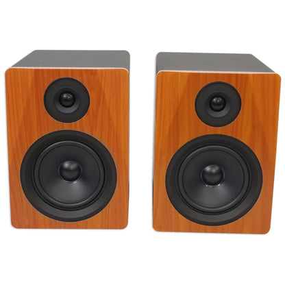 (2) APM5C 5.25" 250W Powered USB Studio Monitor Speakers + Wood Stands