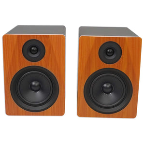 (2) Rockville APM5C 5.25" 250W Powered USB Studio Monitor Speakers+Wood Stands