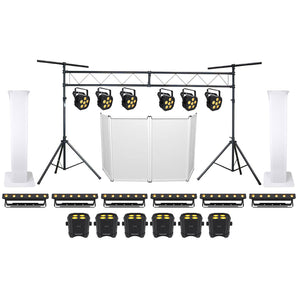 6) Chauvet DJ Ezlink Strip Q6 BT+6) Par Q6+6) Q4 Wash Lights+Facade+Totems+Truss