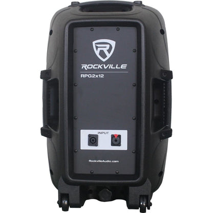 Rockville 12" Church Speakers+Mixer+Stands+Mics+Bluetooth 4 Church Sound Systems