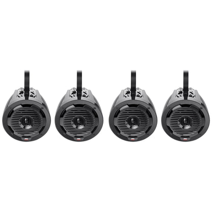 (4) MTX WET65T 6.5" Marine Boat Wakeboard Tower Speakers - Black