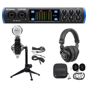 1-Person Podcast Podcasting Recording Bundle w/STUDIO 68C Interface+Mic+ Stand