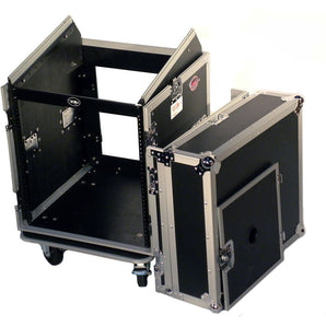 Pro X T-12MRSS 12U x 10U Slant Combo DJ / Mixer Rack Case w/ 4" Wheels/Casters