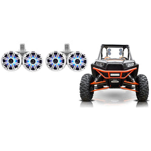 2 KICKER 45KMTDC65W Dual 6.5" LED Tower Speakers for Polaris RZR/ATV/UTV/Cart