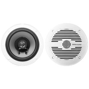 (4) Boss Audio MR60W 6.5" 200 Watt White Marine 2-Way Boat Speakers