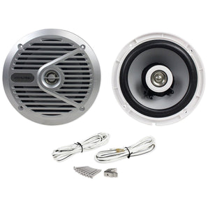 (4) Alpine SPS-M601 Pair 6.5" 2-Way Marine/Boat Wakeboard Coaxial Speakers