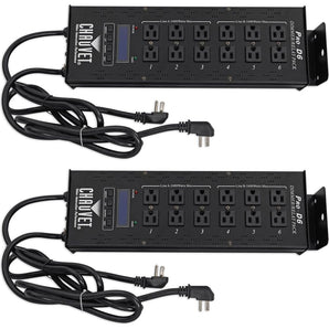 Pair of (2) Chauvet Pro-D6 6 channel 20 Amp DMX-512 Dimmer/Switch Packs