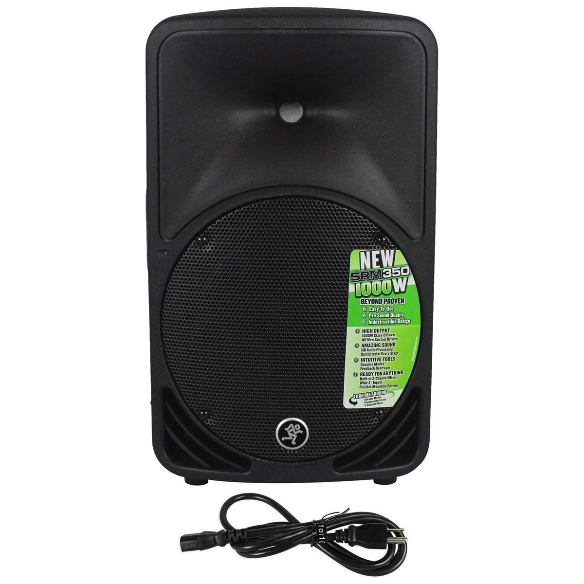 (2) SRM350V3 1000W 10in Powered PA Speaker Bundle with Hydraulic Stands & Headphones