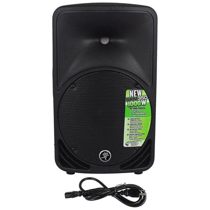 (2) SRM350V3 1000W 10in Powered PA Speaker Bundle with Hydraulic Stands & Headphones
