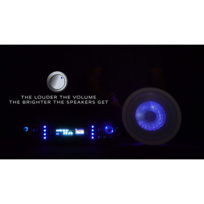 4000W Bluetooth DVD Receiver with (1) Pair 6.5" Blue LED In-Ceiling Speakers