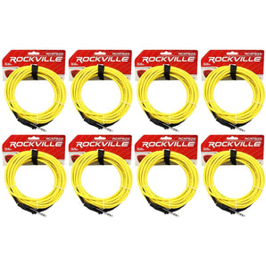 8 Rockville RCXFB25Y Yellow 25' Female REAN XLR to 1/4'' TRS Balanced Cables OFC