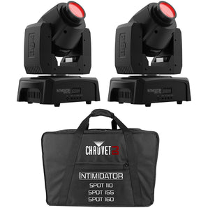 2) Chauvet Intimidator Spot 110 Compact LED Moving Head Lights+CHS-1XX Carry Bag