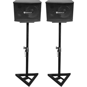 (2) Rockville KPS65 6.5" 2-Way 400 Watt Karaoke/Pro Speakers+Adjustable Stands