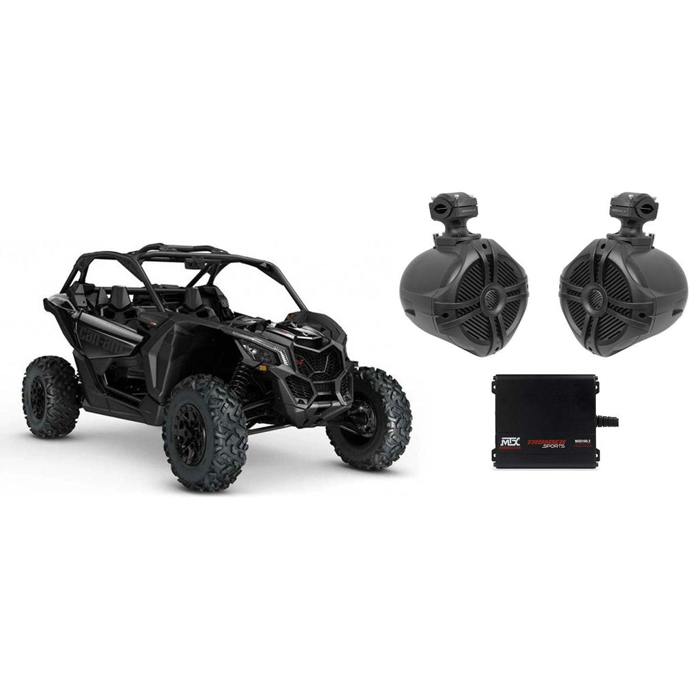 6.5" 250w Rollbar Roll Cage Tower Speakers+MTX 2-Ch. Amp for Can-Am Maverick