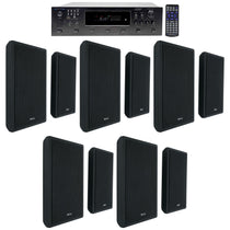 H12X500UBT 6-Zone Receiver & 5x RockSlim Black 5.25" Speaker Bundle
