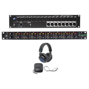 Soundcraft Mini Stagebox 16R MSB16R 16x8+Mackie 8-Ch. Headphone Amp+Headphones