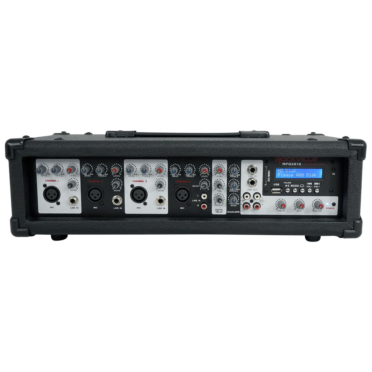 Rockville RPG2X10 V2 BX 2 1800w Powered 4 Ch Mixer/Amplifier w Bluetooth/EQ/Effects