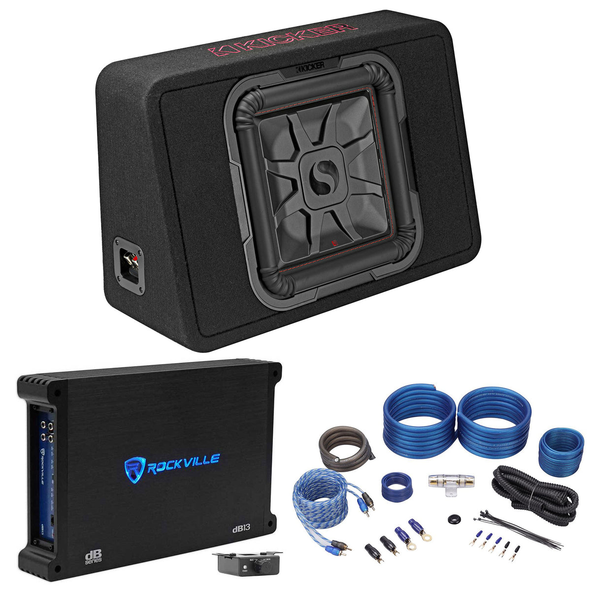 TL7T122 12" Loaded Solo-Baric Subwoofer, Amplifier & Wire Kit