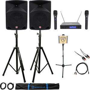 Rockville Powered Dual 10" ipad/iphone/Android/Laptop Pro Karaoke Machine/System