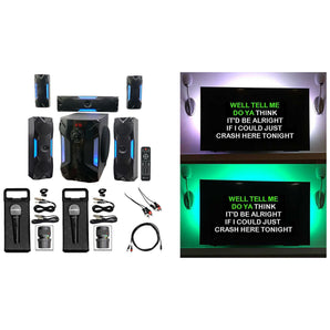 Rockville Bluetooth Home Theater Karaoke Machine System w/8" Subwoofer + LED'S