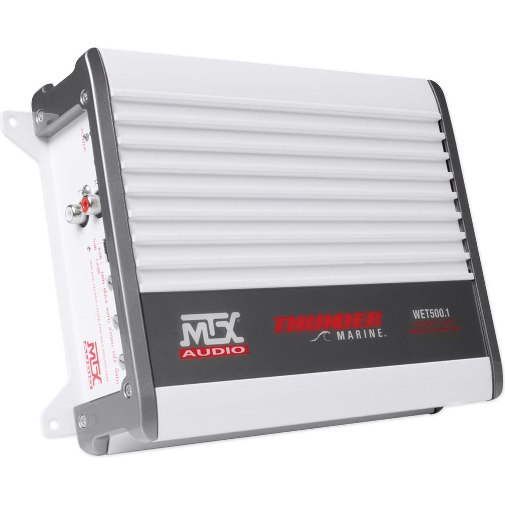 MTX WET500.1 1000w Marine Mono Amplifier Class D+Amp Kit 4 Boat/ATV/UTV/RZR/Cart