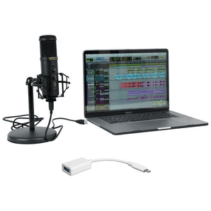 Rockville Solo-Cast Pro USB Computer Microphone PC Zoom Mic+iPhone/iPad Cable