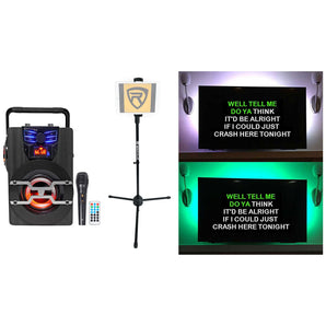 Technical Pro WASP420 Bluetooth Karaoke Machine System w/TV LED's Bundle with Mic & Stand