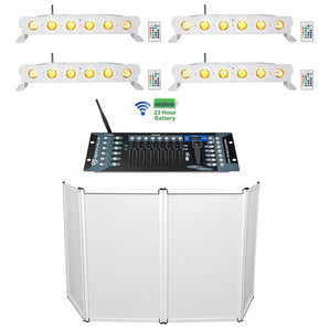 Rockville RFAAW DJ Facade Booth+(4) Wireless DMX Battery Strip Lights+Controller