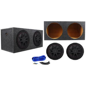 (2) Kicker 43CVR152 COMPVR 15" 2000 Watt Car Subwoofers+Sealed Sub Box Enclosure