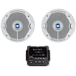 MB Quart GMR-LCD Marine/Boat Gauge Receiver w/Bluetooth+(2) JBL 6.5" Speakers