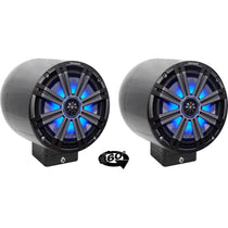 MAC80B Black 7.7" Tower Speaker Pods 2-Pack + MAC360B Swivel Clamps Bundle
