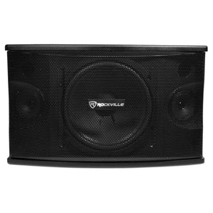 (2) Rockville KPS10 10" 3-Way 1200 Watt Karaoke Speakers+Crank-Up Speaker Stands