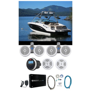 (2) Rockville Dual 8" Wakeboards+(2) 6.5" Speakers+4-Ch Amp+Bluetooth Receiver