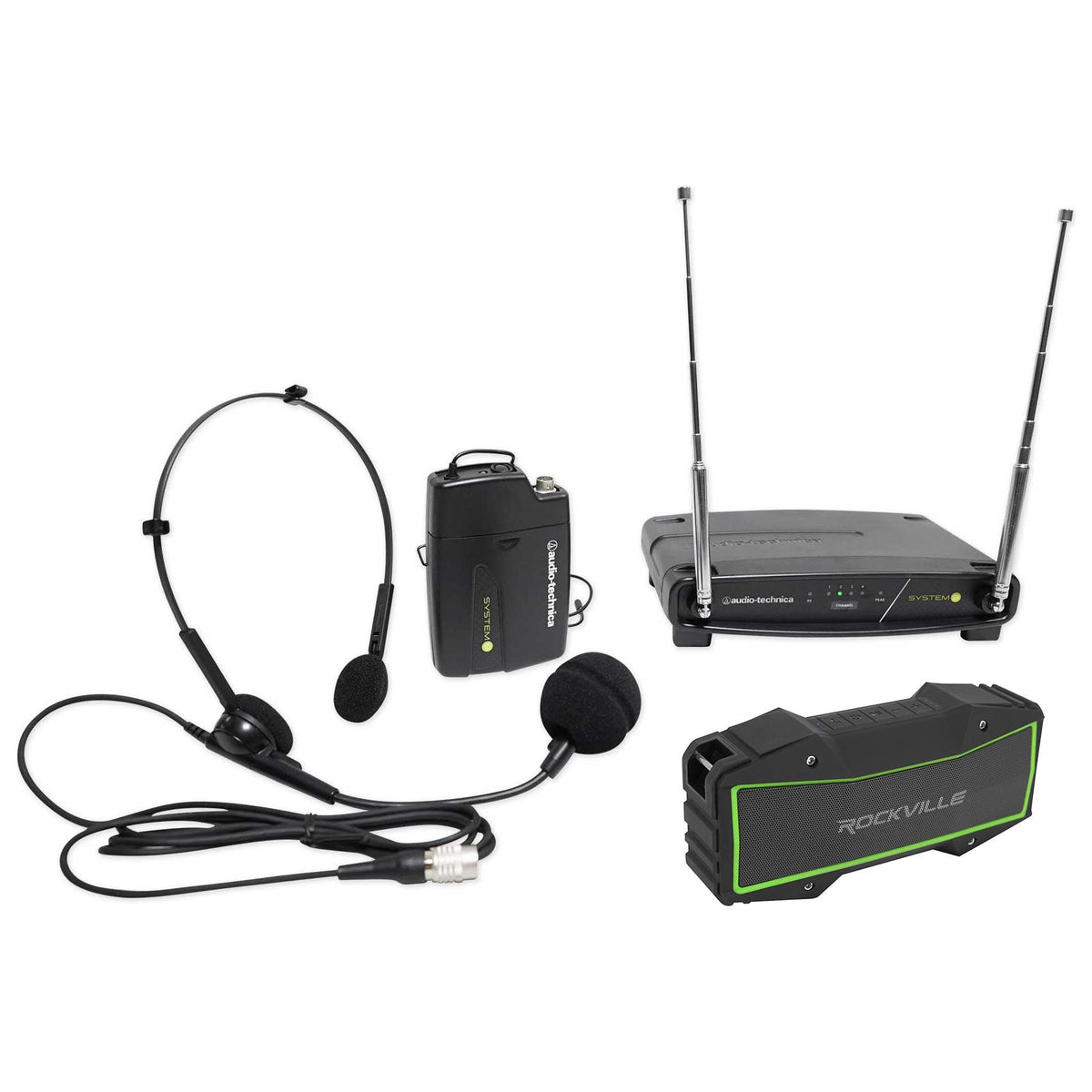 ATW-901a/H Wireless Headset Microphone Mic + Bluetooth Speaker