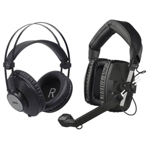 Beyerdynamic DT 109 Black 50 ohm Broadcasting Headset Headphones+AKG Headphones
