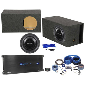 Rockville Destroyer 12D2 12" Car Competition Subwoofer+Vented Box+Mono Amplifier