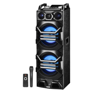 Technical Pro Dual 10" 3000w Bluetooth Karaoke Machine System w/USB/SD/LED+Mic