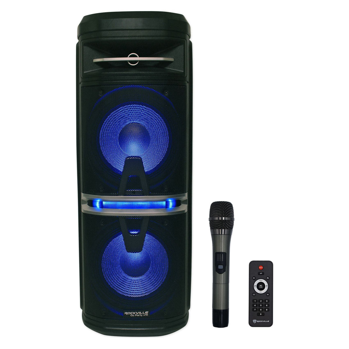 Go Party X10 Karaoke Machine System+(3) Mics+Tablet Stand+TV LED's