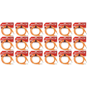 18 Rockville RCTR110O Orange 10' 1/4'' TRS to 1/4'' TRS  Cable 100% Copper