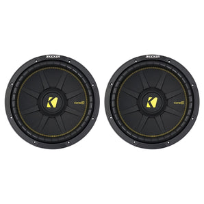 (2) KICKER 44CWCD124 CompC 12" 1200 Watt Dual 4-Ohm Car Subwoofers Subs CWCD124