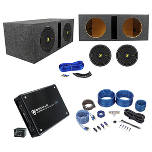 2) Kicker 44CWCD104 CompC 10" Subwoofers+Vented Enclosure+500W Amplifier+Amp Kit