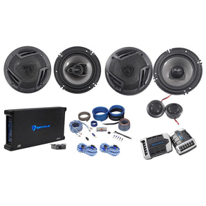 Rockville RV65.2C 6.5" Component+Coaxial Car Speakers + 5-Ch Amplifier + Amp Kit