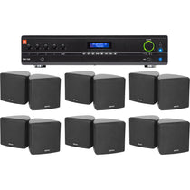 VMA1120 Commercial Amplifier + (12) Cube 3.5" Black Wall Speakers