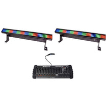 2 COLORSTRIP LED DJ Light Bar Effect Color Strips + 384 Ch DMX Controller